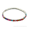 Colorful CZ diamond charm bracelet with gold plated